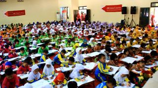 Ratusan Anak-Anak Tingkat TK dan SD di Rohul Ikuti Lomba Melukis